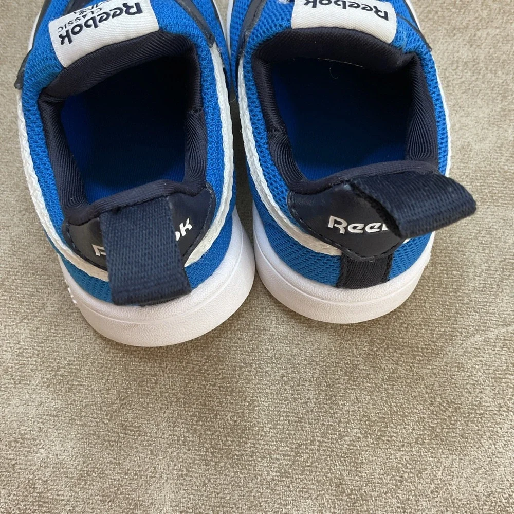 Reebok Slip On Sneakers Shoes Toddler Sz 2 Blue Classic